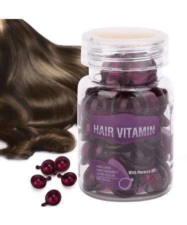 Capsules for hair care Hair Treatment Serum  improves dryness and frizz effect Hair care Vitamin capsules Moisturizing anti-frizz Repair of hair damage Essential Oil Conditioner for Women &(Purple)