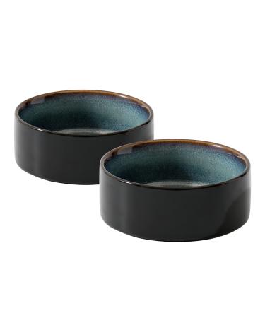 Havniva Ceramic Raised Cat Food and Water Bowl , Cat Bowl with Stand, Kitty Bowl , Cat Dish , Cat Feeder,5" D Cat Bowl , 400ml, 13oz 2 x Starry Sky