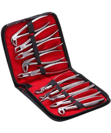 Stainless Steel Tooth Extraction Forceps 10pcs/set Tooth Extraction Forceps for Dentist with Tool Set Dental Extraction Instrument