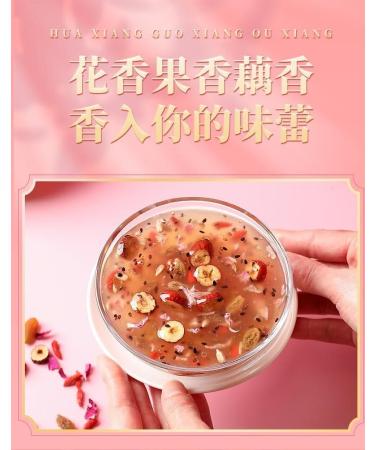 Osmanthus nut lotus root powder soup instant brewed and ready to eat red jujube nut soup rose flavored full belly snack fruit soup Nutritional breakfast gift (Mix and match lotus root powder 4 can) - Buy Online on SooperMarket.com