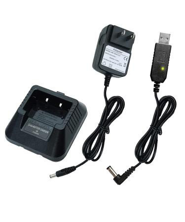 UV-5R BF-F8H Charger More USB Cable Charger with Indicator Light for Two Way Radio UV-5R Series DM-5R by Tenway