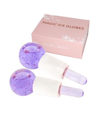Face Ice Globes- Perfect Beauty Tool to Reduce Puffiness and Redness Ice Globes for Face- Brighten Skin & Enhance Your Natural Glow Facial Ice Globes -Tighten Skin and Reduce Fine Lines Purple