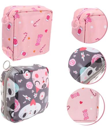 KOMBIUDA 4pcs Sanitary Napkin Storage Bags - Cute Zipper Period Pouch Set for Teen Girls - Travel Toiletry Bag Organizer - Buy Online on SooperMarket.com