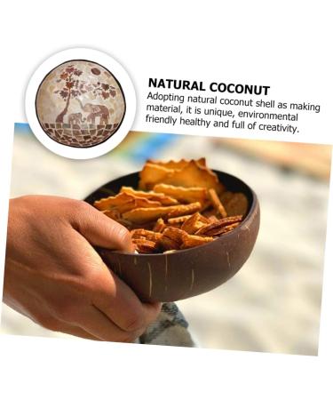 HOMSFOU 3 Pcs Coconut Shell Dishes Dessert Bowls Ice Cream Bowls Food Bowl Snack Bowls Nuts Bowl Cereal Bowl Sundae Cups Desktop Decor Shell Bowl Wooden Salad Bowl Coconut Bowl Spoon Candy 15X7CMx3pcs As Shownx3pcs - Buy Online on SooperMarket.com