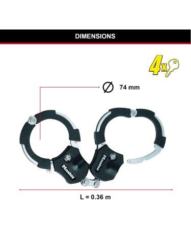 Master Lock Certified E-Scooter & Bicycle Lock | Patented Handcuff Design | 36 cm Security Solution for Scooters Bikes & Strollers | Durable Black Key Lock - Buy Online on SooperMarket.com