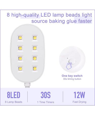AORAEM 12W LED Nail Lamp Portable Gel Light Dryer | Professional Gooseneck Nail Polish Light for Gel Nails (BB-White) - Buy Online on SooperMarket.com