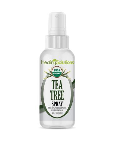Organic Tea Tree Spray  Water Infused with Tea Tree Essential Oil  Certified USDA Organic - 2oz Bottle by Healing Solutions
