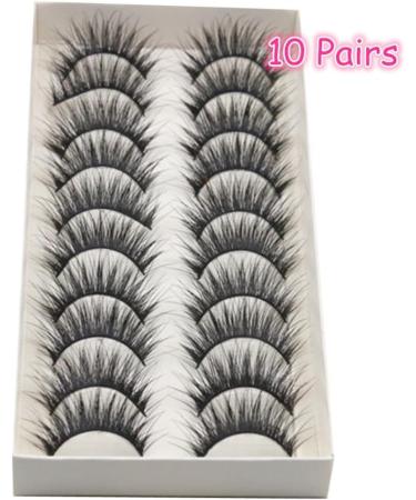 Clearance!Sumen 10 Pair Thick Long Black Cross False Eyelashes Makeup Eye Lash Extension - Buy Online on SooperMarket.com