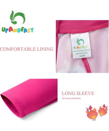 UPF 50+ Sun Protection Baby Girl One Piece Swimwear Suit with Sun Hat - 3-6 Months Rose - Buy Online on SooperMarket.com