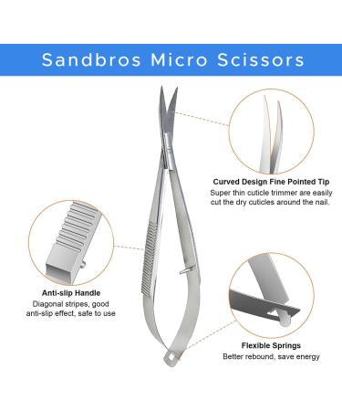 SANDBROS Curved Cuticle Scissors Grooming Professional Self Opening Scissors from Stainless Steel - Scrapbooking and Decoupage Curved Scissors - Buy Online on SooperMarket.com