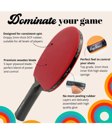 PONG TIMES Ping Paddles Set of 4 - Fun Table Tennis Rackets & Balls | 5 Star Racquets | Portable Set in Red, Blue, Green, Orange - Buy Online on SooperMarket.com
