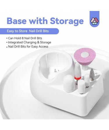 SAVILAND Electric Nail File 2024 - Portable White Nail Drill PRO with 12 Bits | Fast Nail Art Removal & Perfect Gift for Nail Lovers - Buy Online on SooperMarket.com
