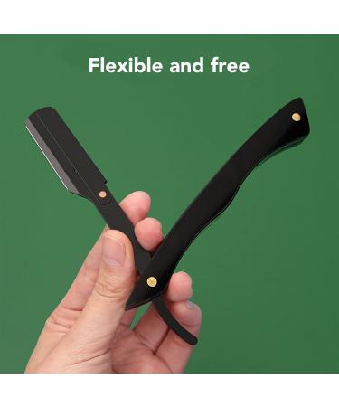 Beard Blade Holder | Foldable Beard Knife Handle | Acrylic & High-Quality Stainless Steel | Ideal for Barbers - Buy Online on SooperMarket.com