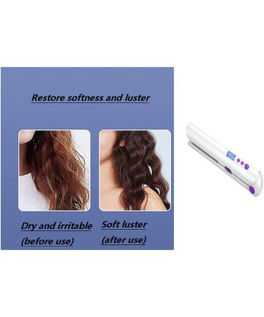 Portable USB Rechargeable Hair Straightener & Curler | Wireless Travel Flat Iron with Power Bank - Buy Online on SooperMarket.com
