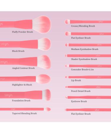 TEXAMO Professional Makeup Brush Set - 15Pcs Pink | Powder, Contour, Blush, Eyeshadow, Eyebrow, Eyeliner, Lip Brushes for Highlighting, Blending, Foundation - Ideal for Beauty Enthusiasts - Buy Online on SooperMarket.com
