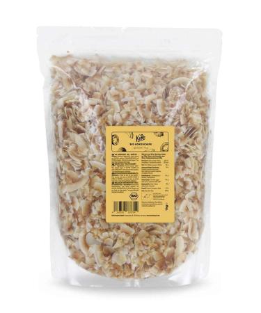 KoRo - Organic coconut chips roasted 1 KG - Value pack - 100% natural without additives