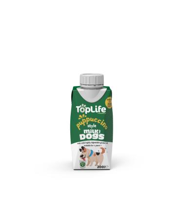 200ml TopLife Puppuccino Style Milk For Dogs (over 12 months old) froth up or simply pour Goats Milk