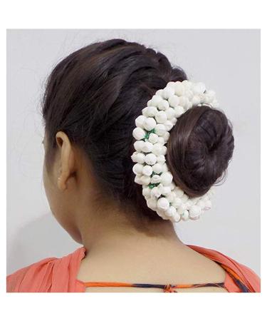 GoDazzl Artificial Jasmine Mogra Hair Gajra Garland Juda Bun Decoration - White 28 CM Long - Realistic Hair Accessory for Women and Girls - Buy Online on SooperMarket.com