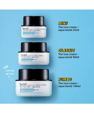 belif The True Cream Aqua Bomb | Lightweight Face Moisturizer with Squalene, Ceramide & Apothecary Herbs | Fast Absorbing, Improves Moisture Barrier | 1.68 Fl Oz - Buy Online on SooperMarket.com