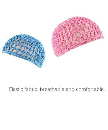 3PCS Mesh Crochet Hair Nets for Women - Short, Thick Cap for Night Sleeping (Blue Black Pink) - Buy Online on SooperMarket.com