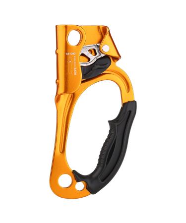 Ubaymax climbing hand ascender outdoor mountain climbing on the right/left handstowing clamp climbing equipment for 10 13mm rope yellow right