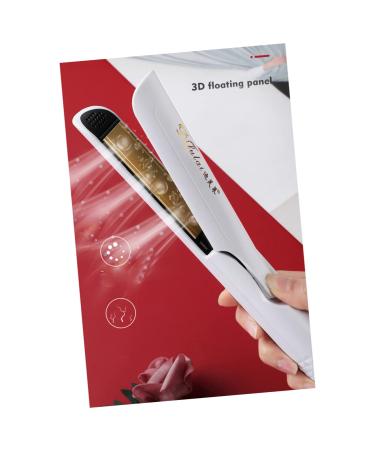 FOYTOKI 1pc Hair Curler Hair Straightener Brush Curling Wand Hair Straightening Comb Electric Hot Comb White US Plug White