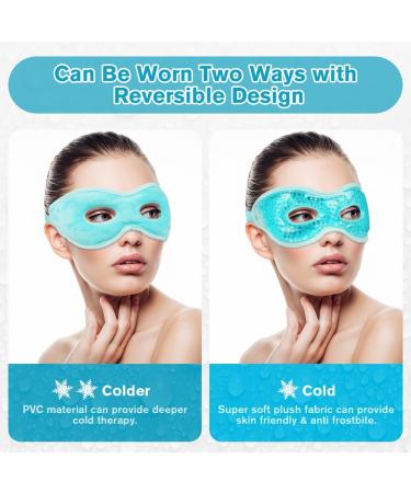 ACWOO Cooling Eye Mask 2PCS Cooling Gel Beads Eye Mask for Puffy Eyes Reusable Hot Cold Therapy Gel Eye Mask for Migraine Relief Headache Dark Circles Dry Eyes Swollen Eyes Sinus Pain (C) A Blue+pink - Buy Online on SooperMarket.com