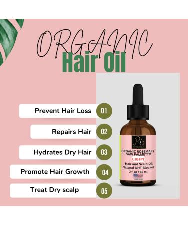Organic Rosemary & Saw Palmetto Hair Growth Blend | Nourishing Formula for Hair Loss Regrowth & Strength - 2 fl oz - Buy Online on SooperMarket.com