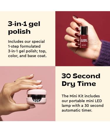 Le Mini Macaron DIY Gel Manicure Kit | LED Nail Dryer Lamp, Gel Polish, Cuticle Stick, Nail File & Remover Wraps - Lilac Blossom - Buy Online on SooperMarket.com