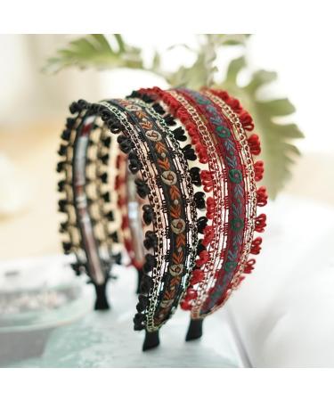 JSGHGDF Elegant Wide Hair Bands Photo Booth s Wide Headband Party Headpiece Garland Floral Headband for Music Festivals Coffee - Buy Online on SooperMarket.com