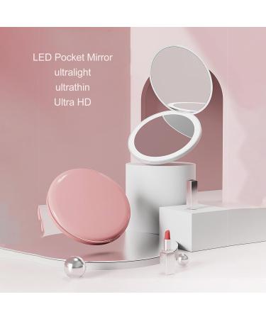 LED Lighted Travel Makeup Mirror Round LED Pocket Mirror Portable Foldable Mini LED Lighted Pocket Makeup Mirror for Travel - Buy Online on SooperMarket.com