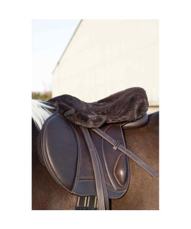 Cameo Equine Luxury Seat Saver - Lambswool Elasticated Seat Saver W/Dee Fittings Black L