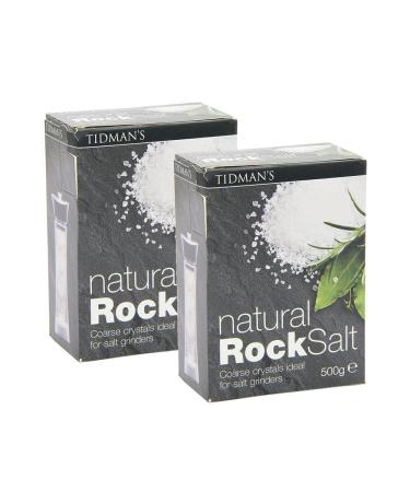 Tidman's Natural Rock Salt | Coarse Crystals | Natural Seasoning | Healthy diet | 500g (Pack of 2)