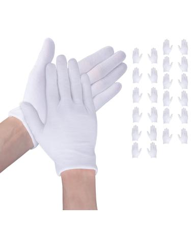 Soft White Gloves White Cotton Moisturizing Gloves 12 Pairs White Works Glove Resuable for Gardening Gloves Jewellery Inspection