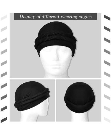 Men's Vintage Twist Turban Set - 5 Pcs Stretch Modal & Satin Head Wraps (Large) - Buy Online on SooperMarket.com