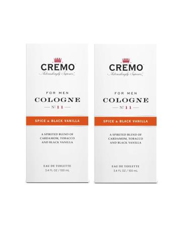 Cremo Astonishingly Superior Cologne for Men No. 11 Spice & Black Vanilla 3.4 fl oz (Pack of 2)