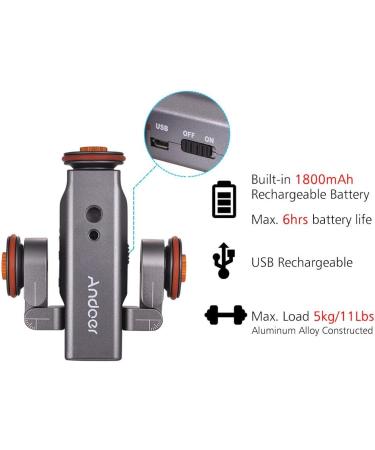 Andoer Track Dolly L4 PRO: Motorized 3-Wheel Camera Dolly with Wireless Remote Control - Gray - Buy Online on SooperMarket.com