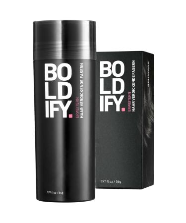 Boldify scatter hair for thinning hair (black) invisible natural large bottle 56g hides hair loss in 15 sec hair compression hair powder for fine hair women/men 56 g (1 Pack) black