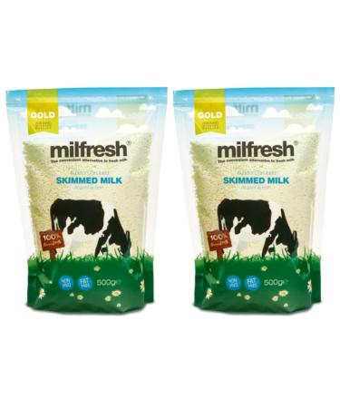 Milfresh Gold Superior Skimmed - Convenient Alternative Fresh Milk | Premium Quality Dairy Product | Easy Dissolve Deliciously Creamy Rich Flavor - Pack of 2 x 500g 500.00 g (Pack of 2)