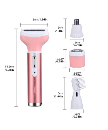 4-in-1 Portable Women's Electric Razor | Bexdug Body Shaver for Armpits Legs & Nose - Buy Online on SooperMarket.com