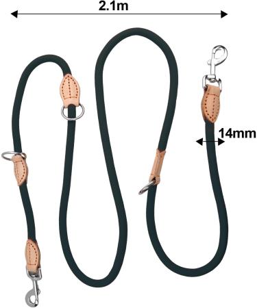 2m Dog Leash with Carabiners | Durable Nylon Training Line for Small Medium & Large Dogs - Adjustable & Portable (Red) - Buy Online on SooperMarket.com