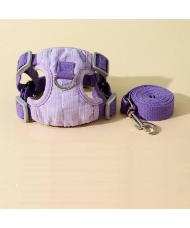 Fueegue Cat Harness with Leash Escape Proof Adjustable Soft for Cats and Dogs Puppy Harness Purple Bubble Mesh M