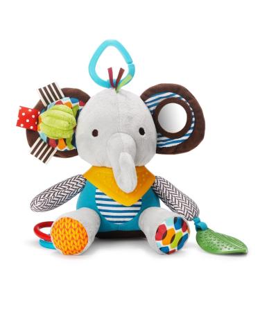 Skip Hop Bandana Buddies Baby Activity and Teething Toy with Multi-Sensory Rattle and Textures, Elephant Activity Toy Elephant