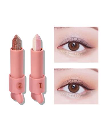 ICE LOVE 2pcs Glitter Eyeshadow Stick Set - Long Lasting Matte Cream & Shimmer Dual Color Eye Makeup - Buy Online on SooperMarket.com