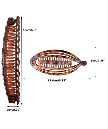 Aaiffey 4pcs Banana Hair Clips Vintage Clincher Combs for Thick Curly Hair - Double Clip Set for Women and Girls - Buy Online on SooperMarket.com