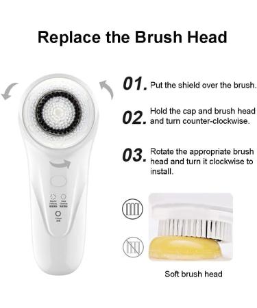 Electric Facial Cleansing Brush IPX7 Waterproof Facial Cleansing Tool With 7 Brush Heads USB Magnetic Charging Electric Facial Scrubber for Women - Buy Online on SooperMarket.com