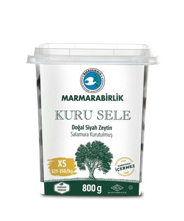 MARMARABIRLIK - Kuru Sele - Natural Dried Black Olives XS - 800g Olive Size: XS 800g