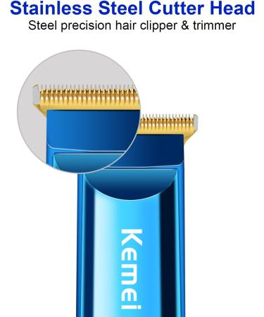 KEMEI Blue Hair Clippers for Men Cordless Clippers for Hair Cutting Professional Barber Clippers USB Rechargeable Wireless Haircut Clippers km-075 - Buy Online on SooperMarket.com