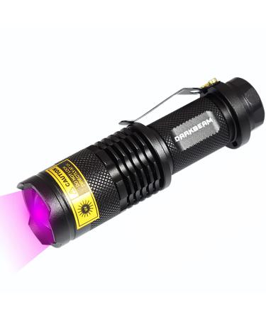 Darkbeam UV flashlight 395 Nm black light flashlight wooden lamp black light portable 400 Nm LED lights mini flashlight black light detector for dogurine pet stains 395 SK68 flashlight (1 pack)