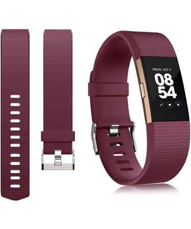 Tobfit Sport Bands for Fitbit Charge 2 - 4 Pack Replacement Wristbands (Black, Rose Gold, Wine Red, Blue) - Women Men Small/Large - Buy Online on SooperMarket.com